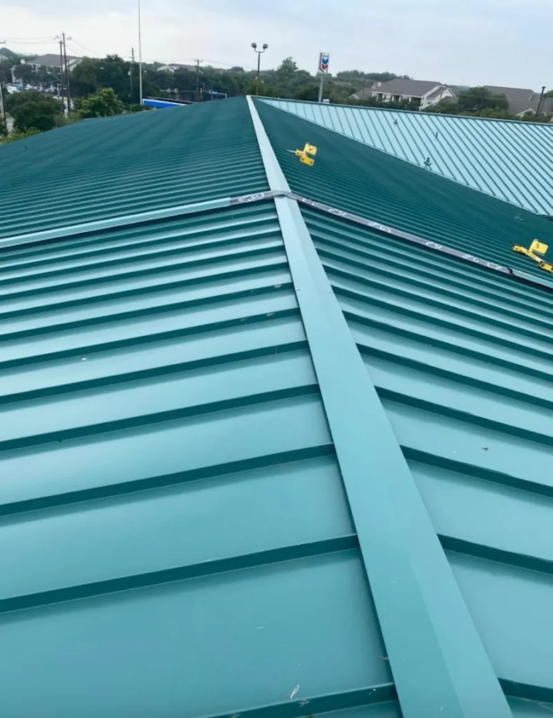 Green commercial metal roof ridge and valley for Metal Roof Repair in Yonkers